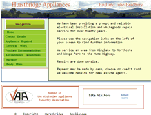 Tablet Screenshot of hurstbridgeappliances.com